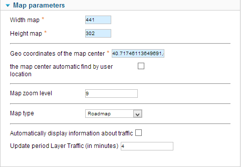 Maps settings