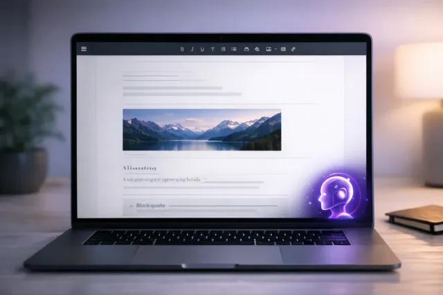 AI Assistant PRO Demo — creating an article without typing a single line